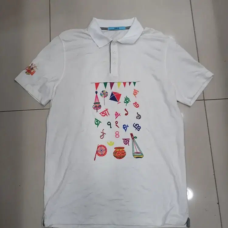[BUNJANG] ABS XL White Short-Sleeve Polo Shirt / ABS XL사이즈 흰색 반팔카라티셔츠 중고 오염 작업복으로만 추천
