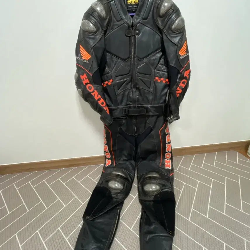 [BUNJANG] Honda Leather Riding Suit / 혼다 가죽 라이딩 슈트 블