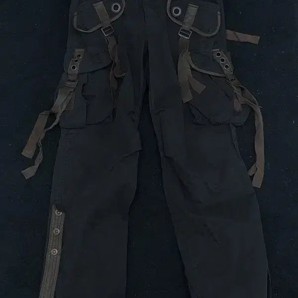 [BUNJANG] DOHC Deadstock Black Cargo Pants L / DOHC 데드스탁 아일렛 블랙 카고팬츠 L