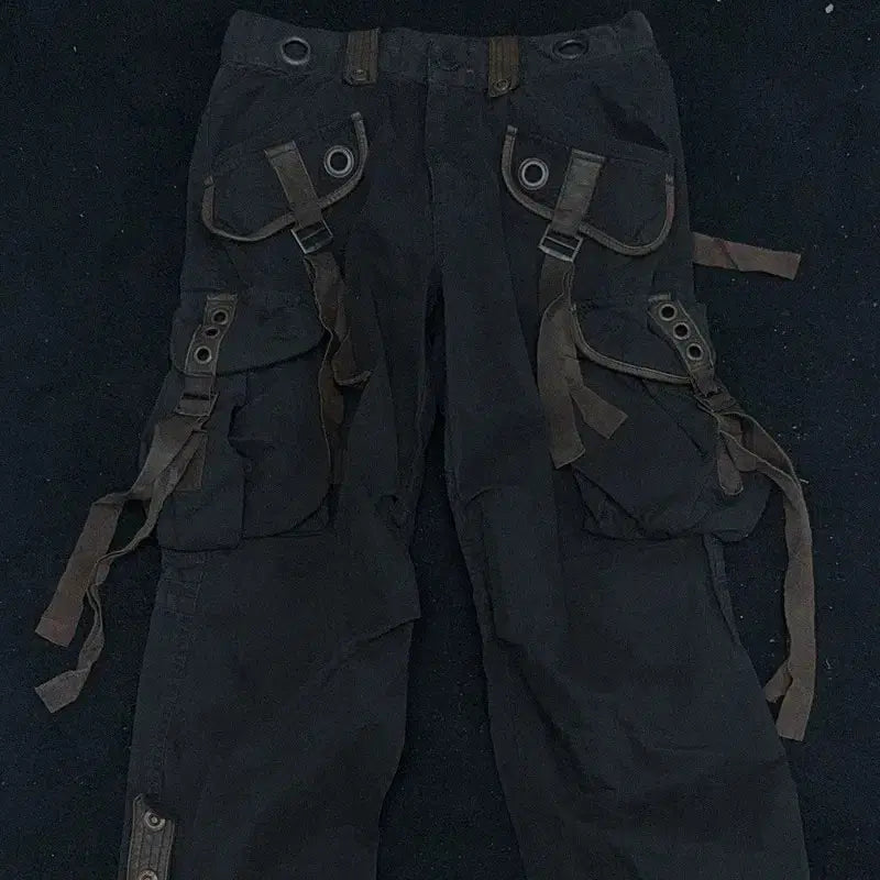 [BUNJANG] DOHC Deadstock Black Cargo Pants L / DOHC 데드스탁 아일렛 블랙 카고팬츠 L