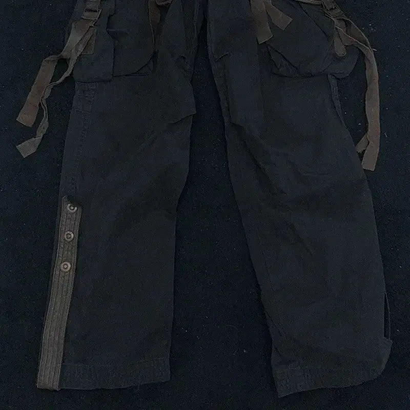 [BUNJANG] DOHC Deadstock Black Cargo Pants L / DOHC 데드스탁 아일렛 블랙 카고팬츠 L