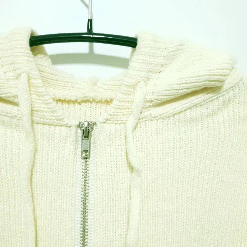 [BUNJANG] F_M2318 Cropped Knit Hooded Zip-up / 크롭 니트 후드집업 F_M2318