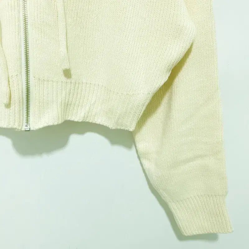 [BUNJANG] F_M2318 Cropped Knit Hooded Zip-up / 크롭 니트 후드집업 F_M2318