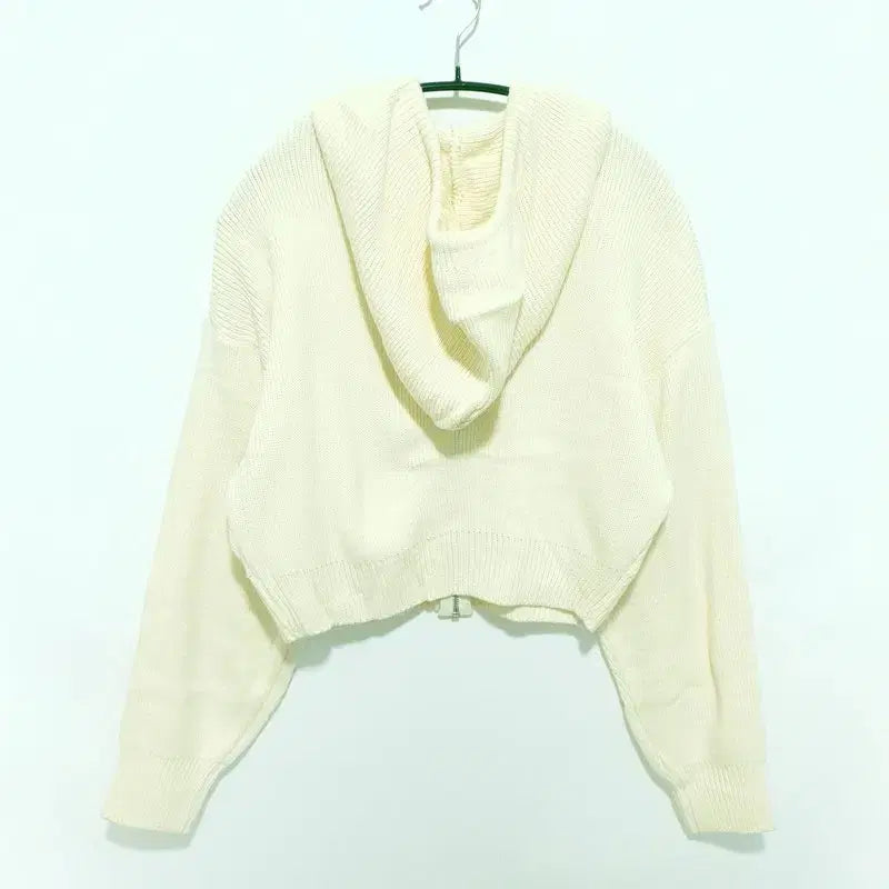 [BUNJANG] F_M2318 Cropped Knit Hooded Zip-up / 크롭 니트 후드집업 F_M2318