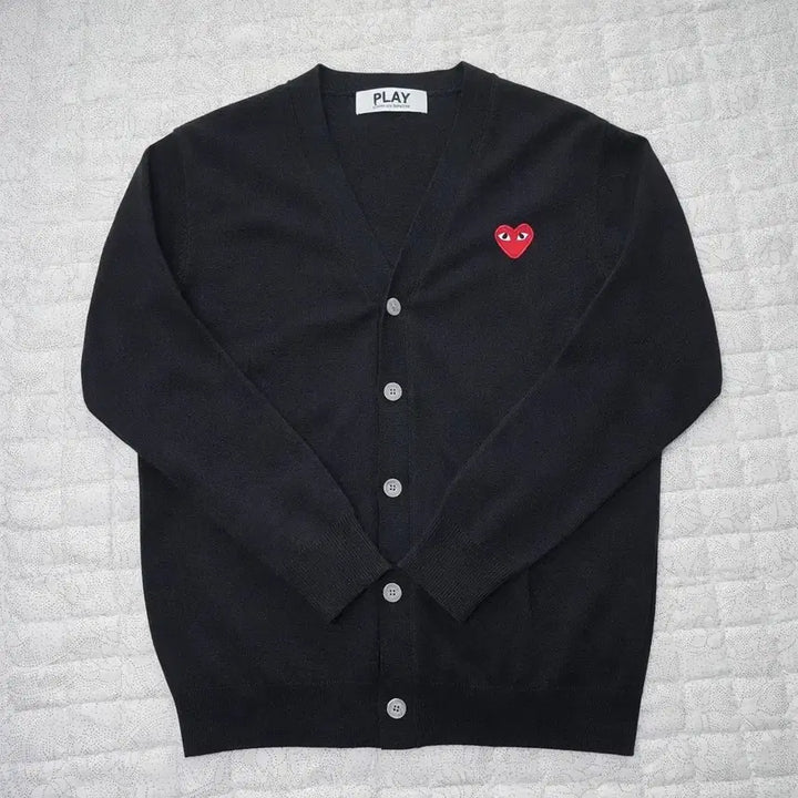 [BUNJANG] Comme des Garcons Play Heart Patch Cardigan Black M / 꼼데가르송 플레이 하트 와펜 가디건 블랙 M