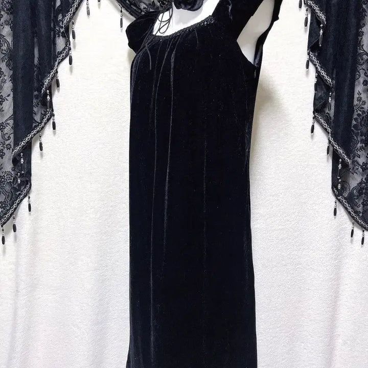 [BUNJANG] Romantic Gothic Velvet Black Dress / 로맨틱고딕 고스룩 벨벳 블랙 원피스 파티드레스 핀터 다크페어리 슈슈룬