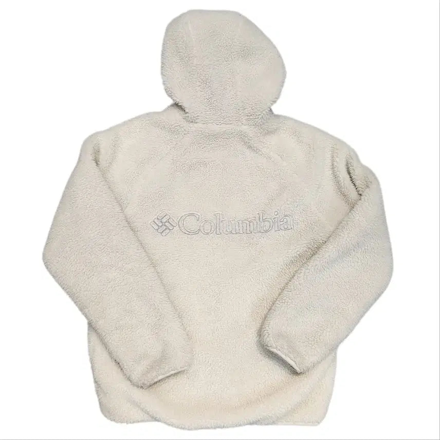 [BUNJANG] Columbia Fleece Hoodie Ivory / 컬럼비아 후드 뽀글이 플리스 아이보리