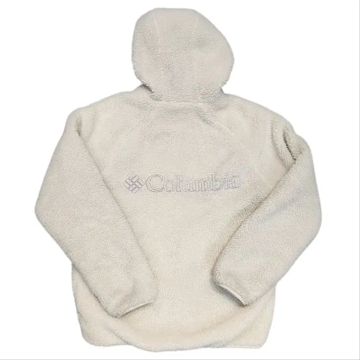 [BUNJANG] Columbia Fleece Hoodie Ivory / 컬럼비아 후드 뽀글이 플리스 아이보리