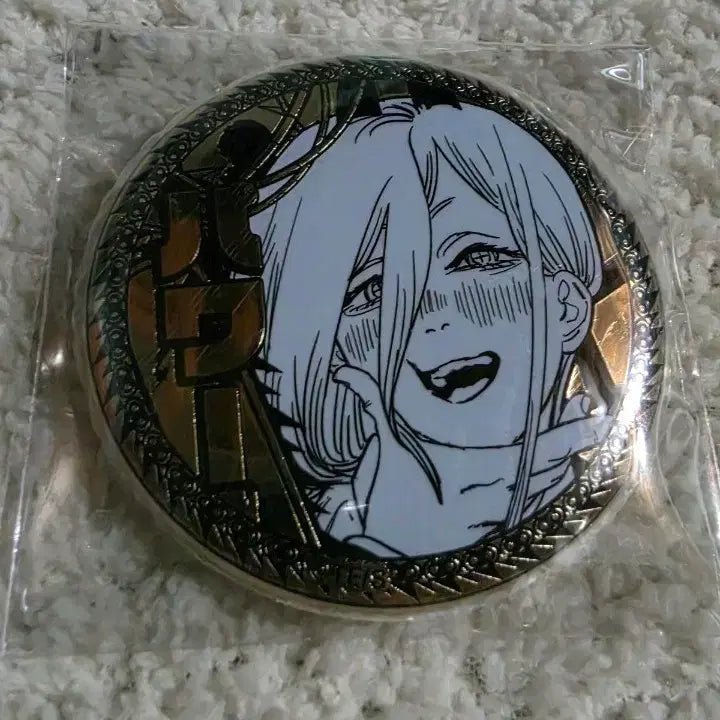 [BUNJANG] Chainsaw Man Power Gold Foil Can Badge / 체인소맨 원화 금박 골드 캔뱃지 - 파워