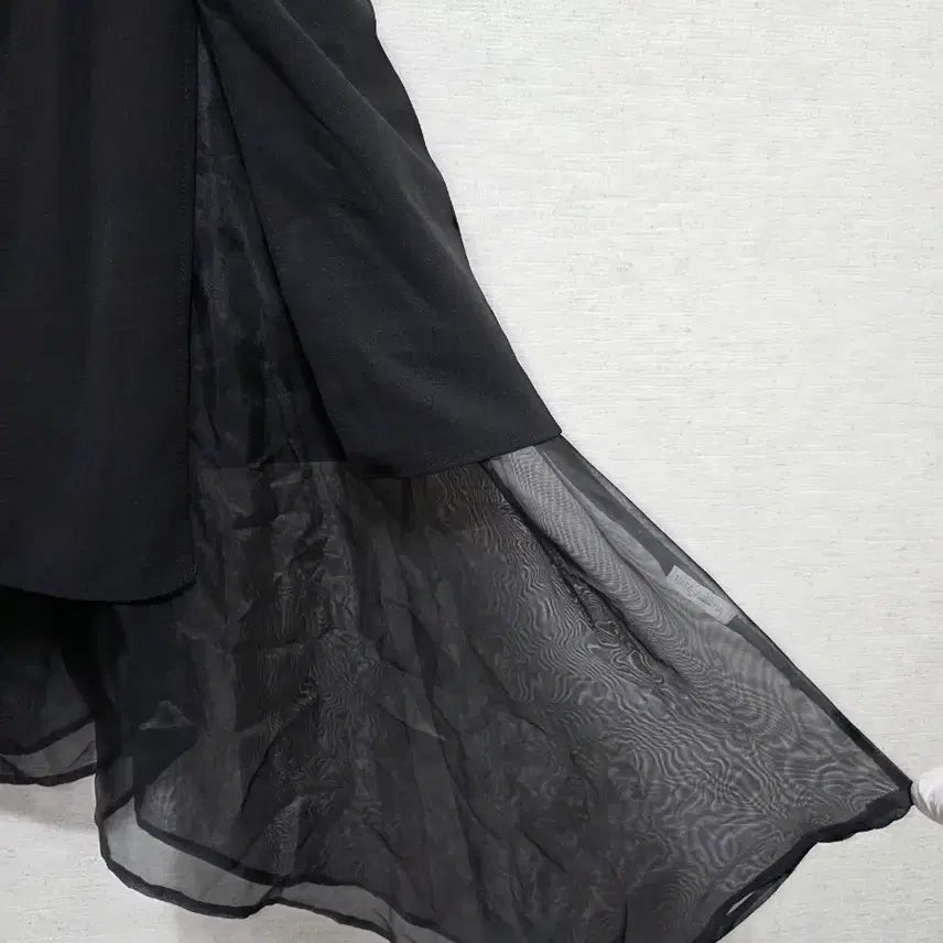 [BUNJANG] AX Black Sleeveless Layered Dress / AX 블랙 민소매 레이어드 원피스