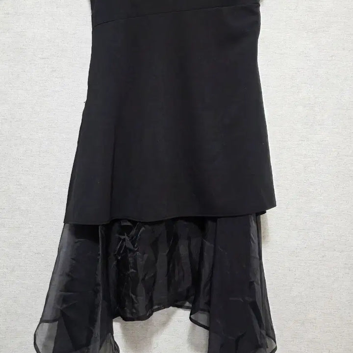 [BUNJANG] AX Black Sleeveless Layered Dress / AX 블랙 민소매 레이어드 원피스