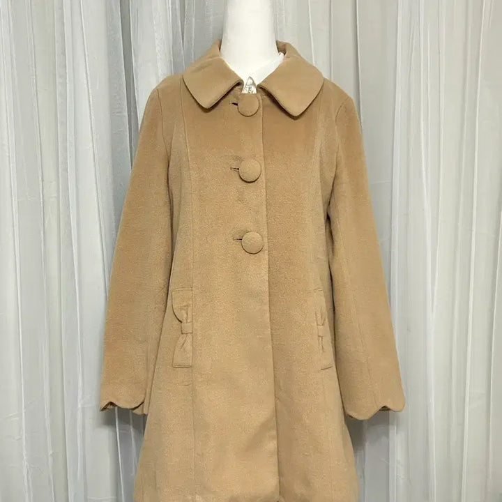 [BUNJANG] Liz Lisa Beige Ribbon A-line Coat / 라떼갸루 베이지 리본 에이라인 코트 리즈리사깔