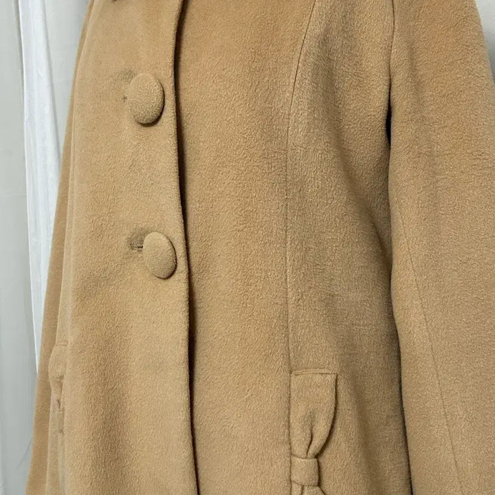 [BUNJANG] Liz Lisa Beige Ribbon A-line Coat / 라떼갸루 베이지 리본 에이라인 코트 리즈리사깔