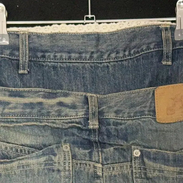 [BUNJANG] Vintage Japanese Double-Layered Denim Midi Skirt / 일본빈티지 더블레이더드 데님 미디 스커트M