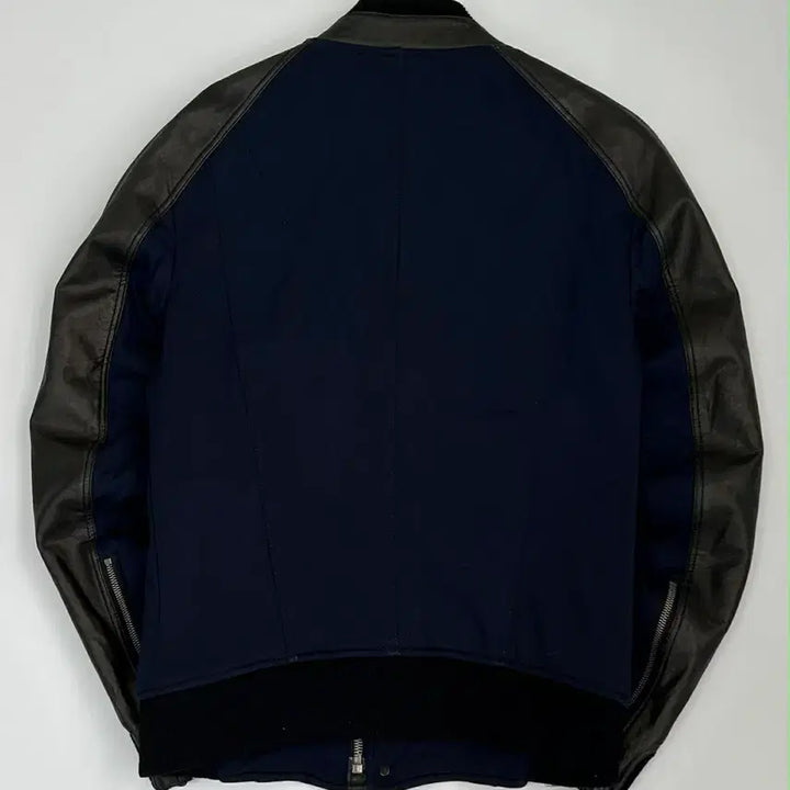 [BUNJANG] Time Homme Wool &amp; Leather Stadium Jacket / [95] 타임 옴므 양가죽 울 스타디움 바시티 슬리브 자켓