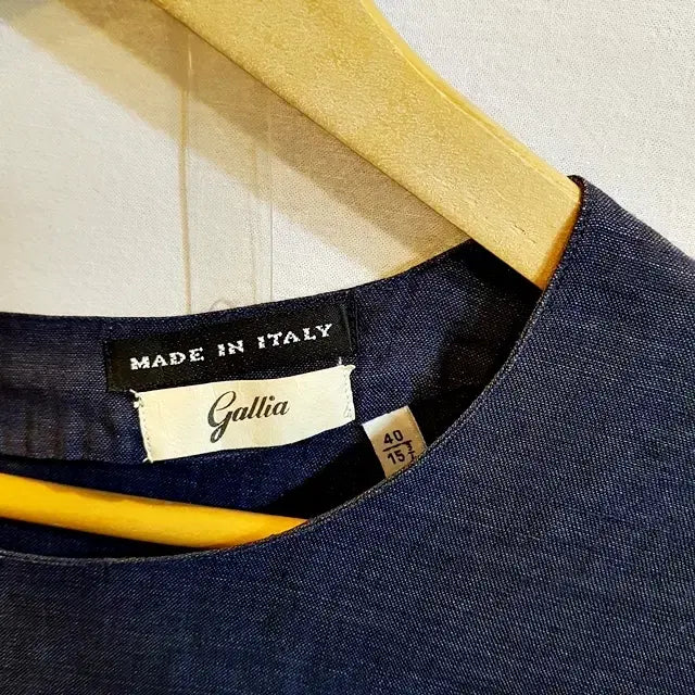 [BUNJANG] Gallia Linen 100% Blouse Navy / gallia 린넨 100% 블라우스 네이비