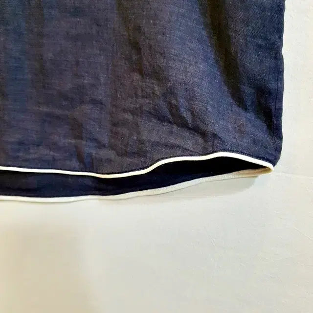 [BUNJANG] Gallia Linen 100% Blouse Navy / gallia 린넨 100% 블라우스 네이비