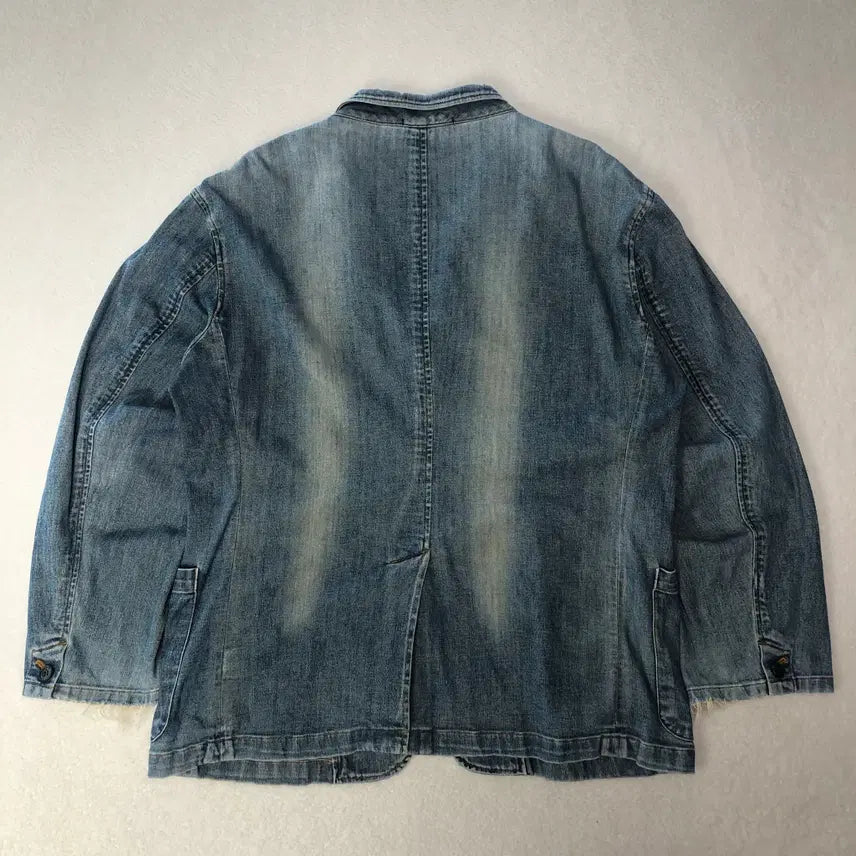 [BUNJANG] Tornado Mart Vintage Fading Coverall Denim Jacket / 토네이도 마트 빈티지 페이딩 커버올 데님 자켓