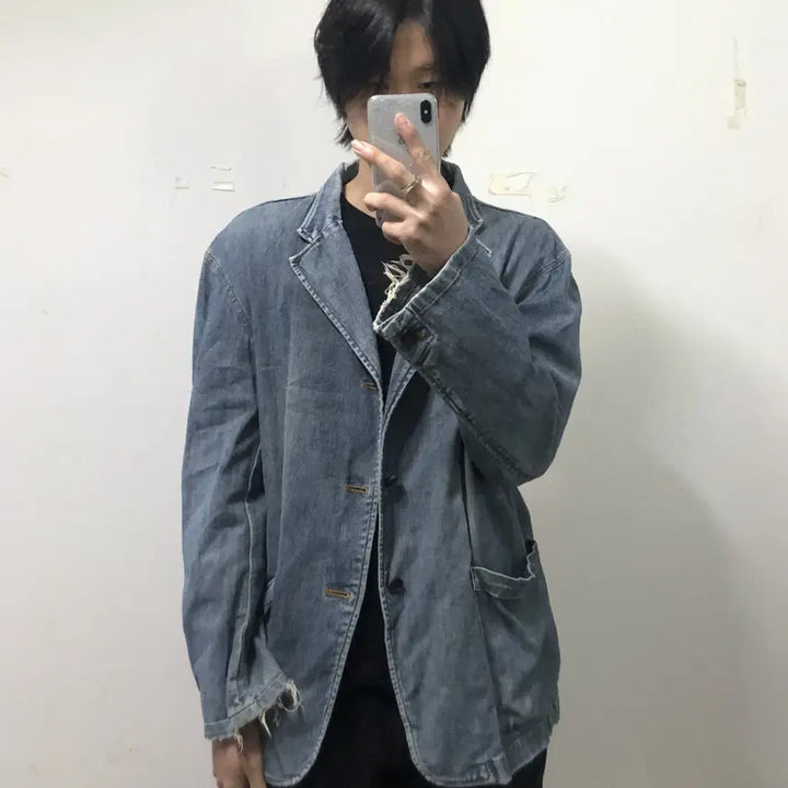 [BUNJANG] Tornado Mart Vintage Fading Coverall Denim Jacket / 토네이도 마트 빈티지 페이딩 커버올 데님 자켓