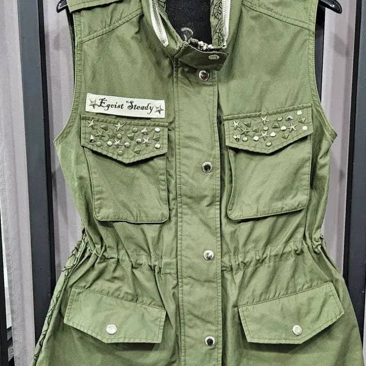 [BUNJANG] Egoist Vintage Khaki Field Vest 55 / 에고이스트 빈티지  카키 야상 조끼 55