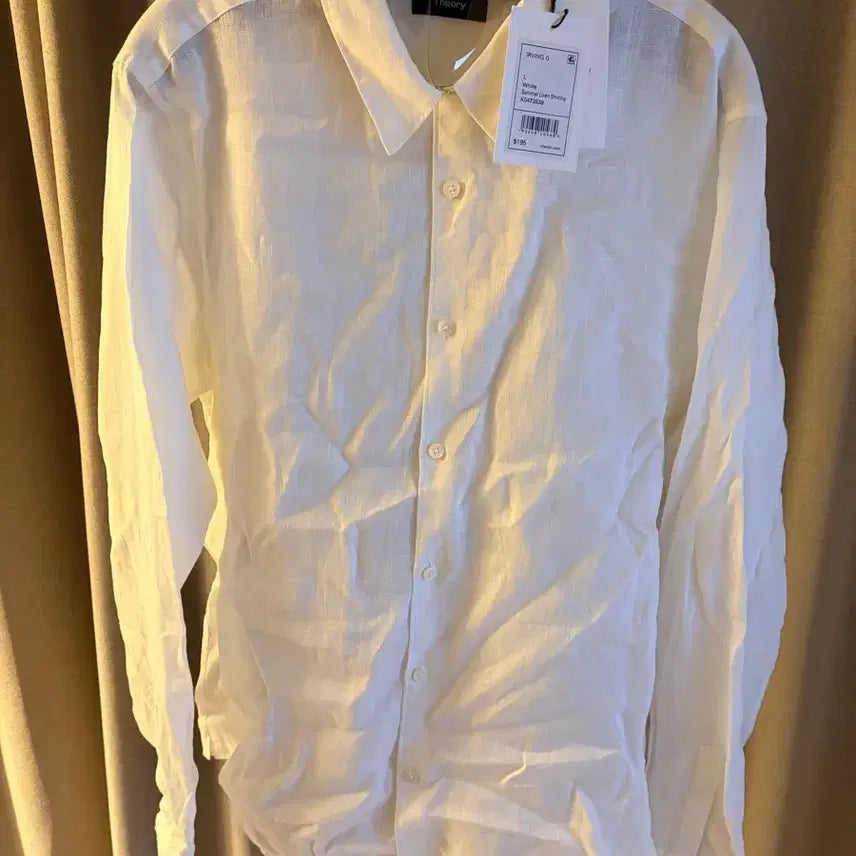 [BUNJANG] Theory Linen Shirt White L Size / 띠어리 Theory 린넨 셔츠 화이트 L 사이즈