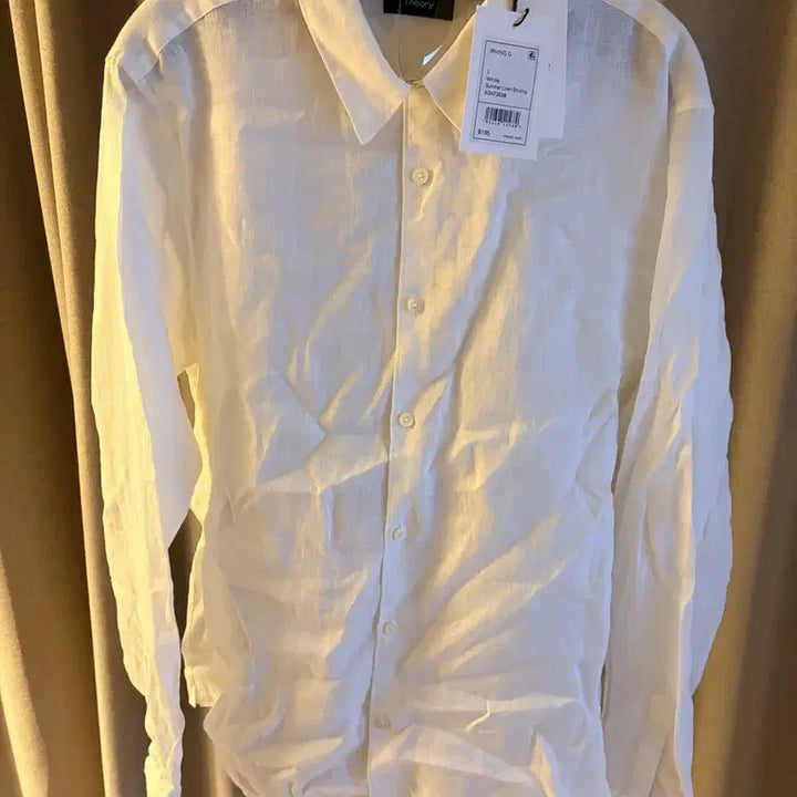 [BUNJANG] Theory Linen Shirt White L Size / 띠어리 Theory 린넨 셔츠 화이트 L 사이즈