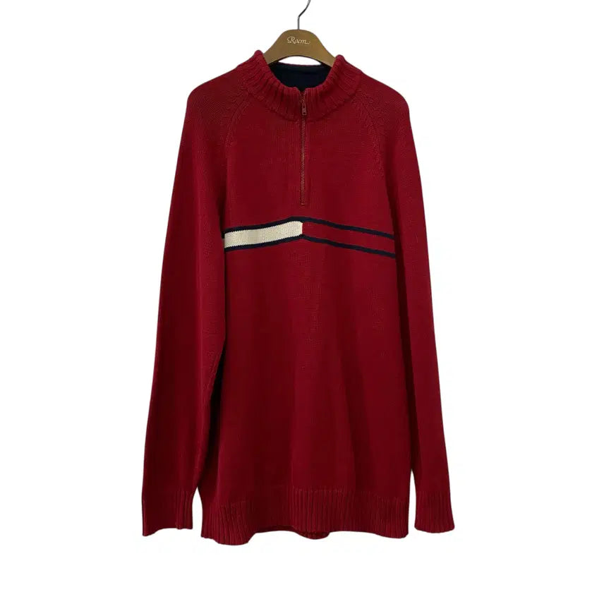 [BUNJANG] Tommy Hilfiger Big Logo Knit Half-Zip (XL) / 330. 타미 빅로고 니트 반집업(XL)
