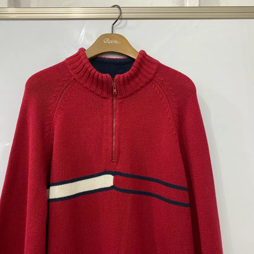 [BUNJANG] Tommy Hilfiger Big Logo Knit Half-Zip (XL) / 330. 타미 빅로고 니트 반집업(XL)