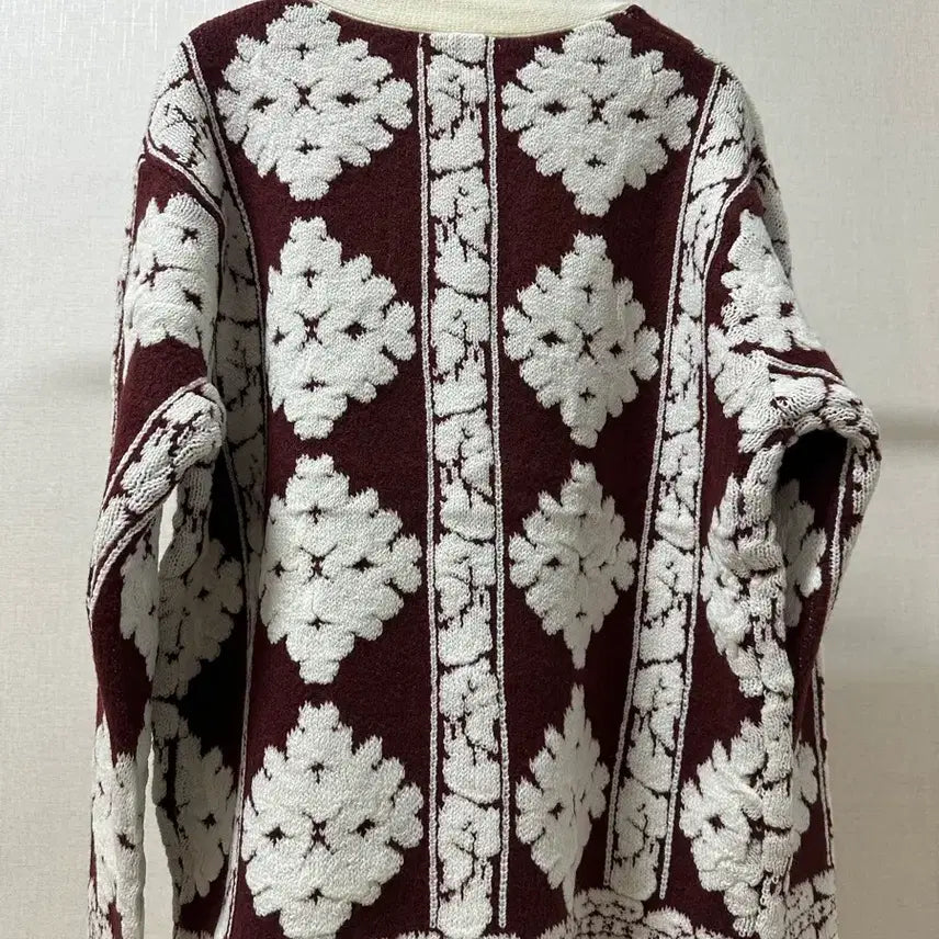 [BUNJANG] Floral Jacquard Knit Cardigan / (새상품) 플라워 패턴 자가드 니트 가디건