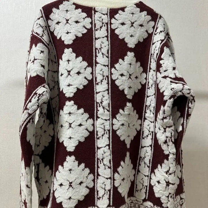 [BUNJANG] Floral Jacquard Knit Cardigan / (새상품) 플라워 패턴 자가드 니트 가디건