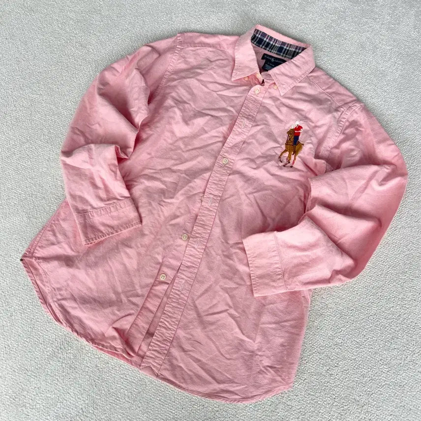 [BUNJANG] Polo Ralph Lauren Pink Pony Shirt (Size S) / 폴로 랄프로렌 핑크 포니 셔츠 남방S