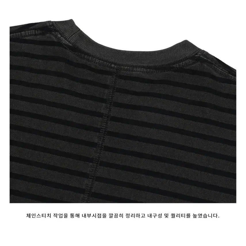 [BUNJANG] LOGAN Pigment Striped Long Sleeve T-shirt / LOGAN 단가라 피그먼트 긴팔티