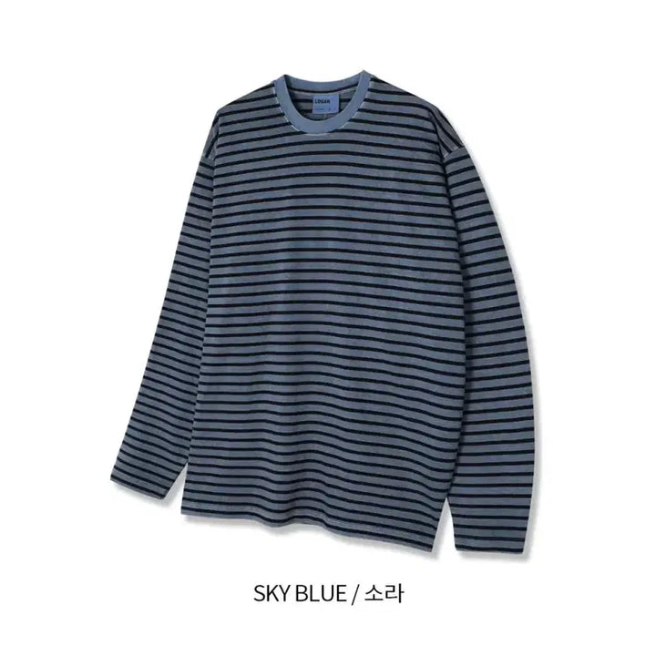 [BUNJANG] LOGAN Pigment Striped Long Sleeve T-shirt / LOGAN 단가라 피그먼트 긴팔티