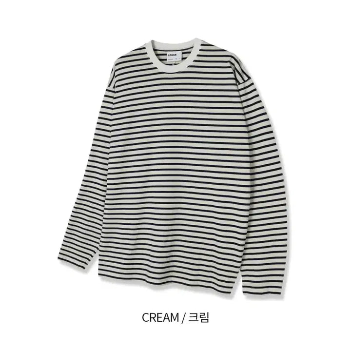 [BUNJANG] LOGAN Pigment Striped Long Sleeve T-shirt / LOGAN 단가라 피그먼트 긴팔티