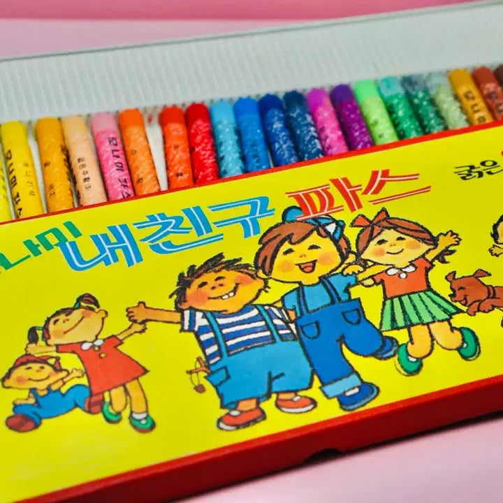 [BUNJANG] Monami My Friend Crayons Vintage Item / 80년대 모나미 내친구 크레파스 근대사 레트로 빈티지 소품 수집