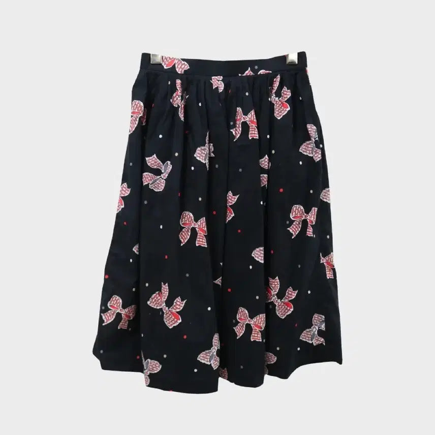 [BUNJANG] Vintage Ribbon Pattern Midi Skirt / 리본 패턴 미디 스커트