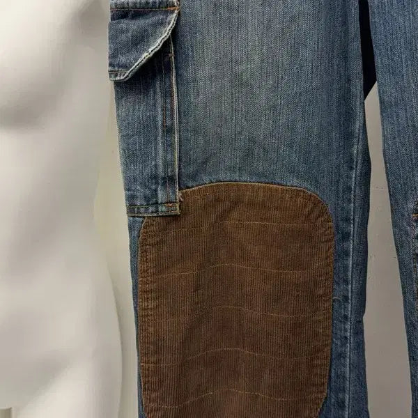 [BUNJANG] Y2K Corduroy Denim Pants / 코듀로이 포인트 Y2K 데님 팬츠