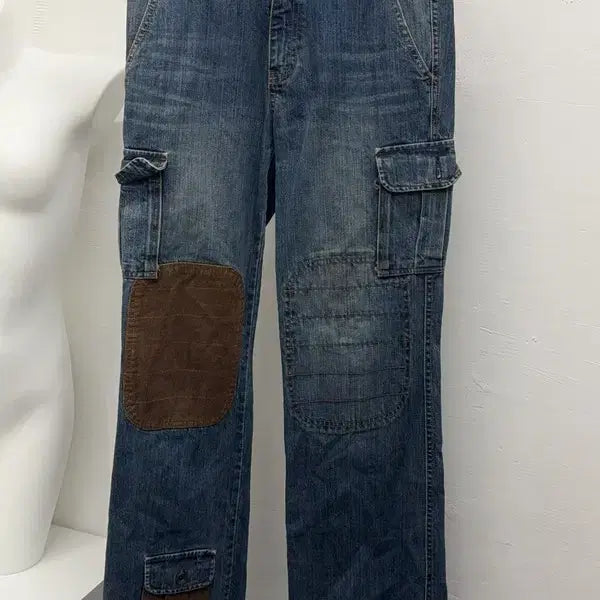 [BUNJANG] Y2K Corduroy Denim Pants / 코듀로이 포인트 Y2K 데님 팬츠
