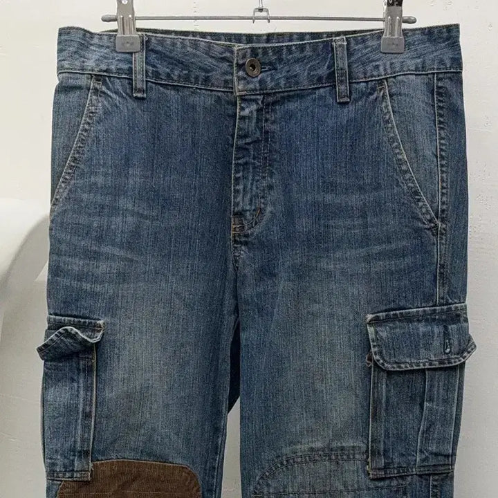 [BUNJANG] Y2K Corduroy Denim Pants / 코듀로이 포인트 Y2K 데님 팬츠