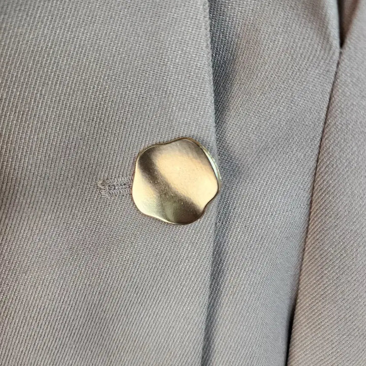 [BUNJANG] Rijina Beige Color Block Asymmetrical Jacket / Rijina 베이지 배색 언발란스 자켓