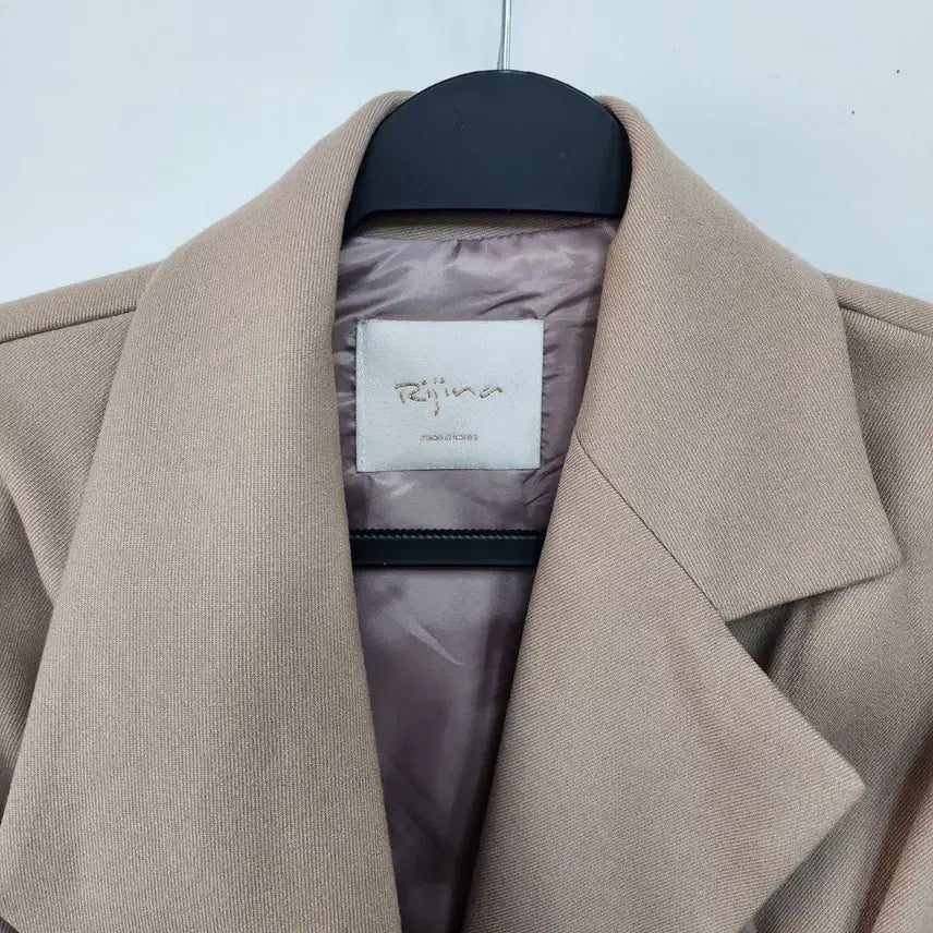 [BUNJANG] Rijina Beige Color Block Asymmetrical Jacket / Rijina 베이지 배색 언발란스 자켓