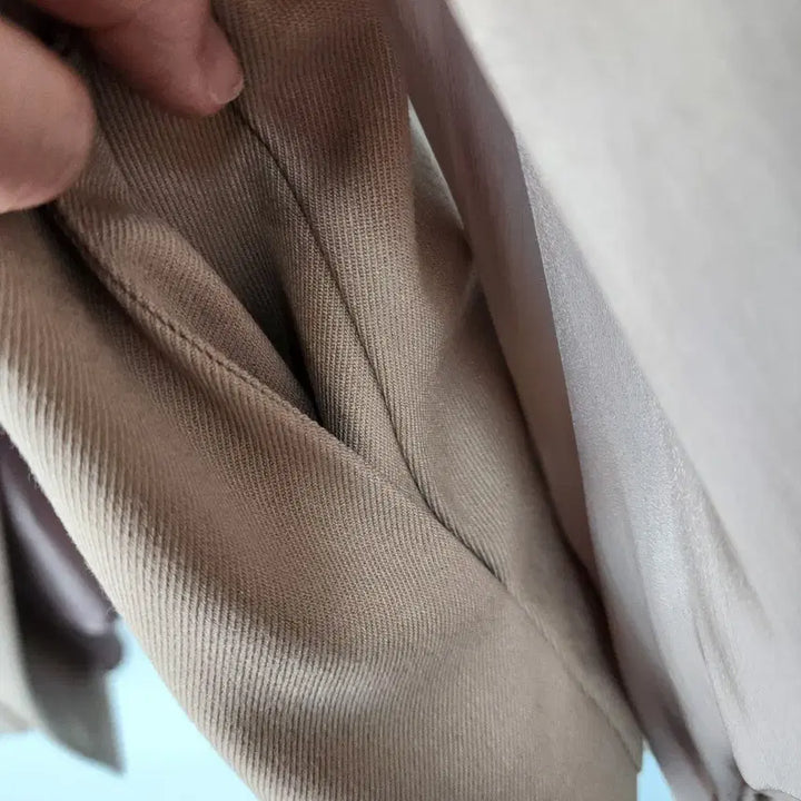 [BUNJANG] Rijina Beige Color Block Asymmetrical Jacket / Rijina 베이지 배색 언발란스 자켓
