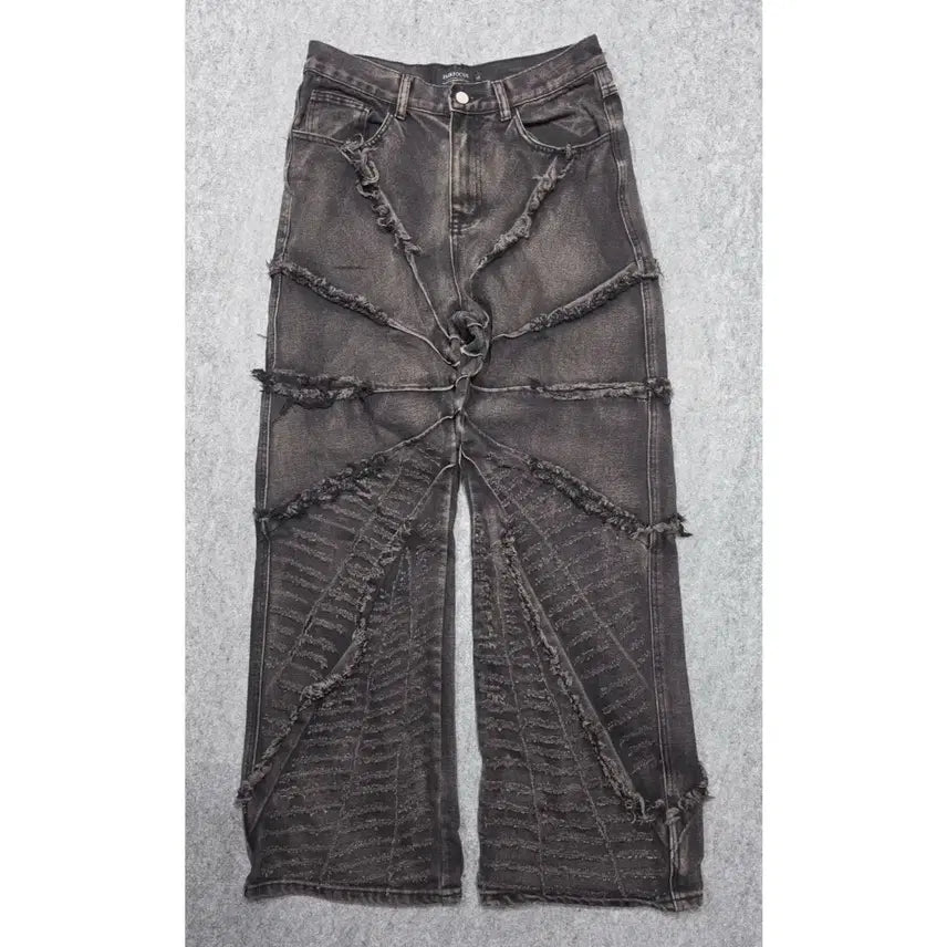 [BUNJANG] Vintage Tornado Grunge Wide Denim Pants L / 빈티지 토네이도 디테일 그런지 와이드 데님팬츠 L