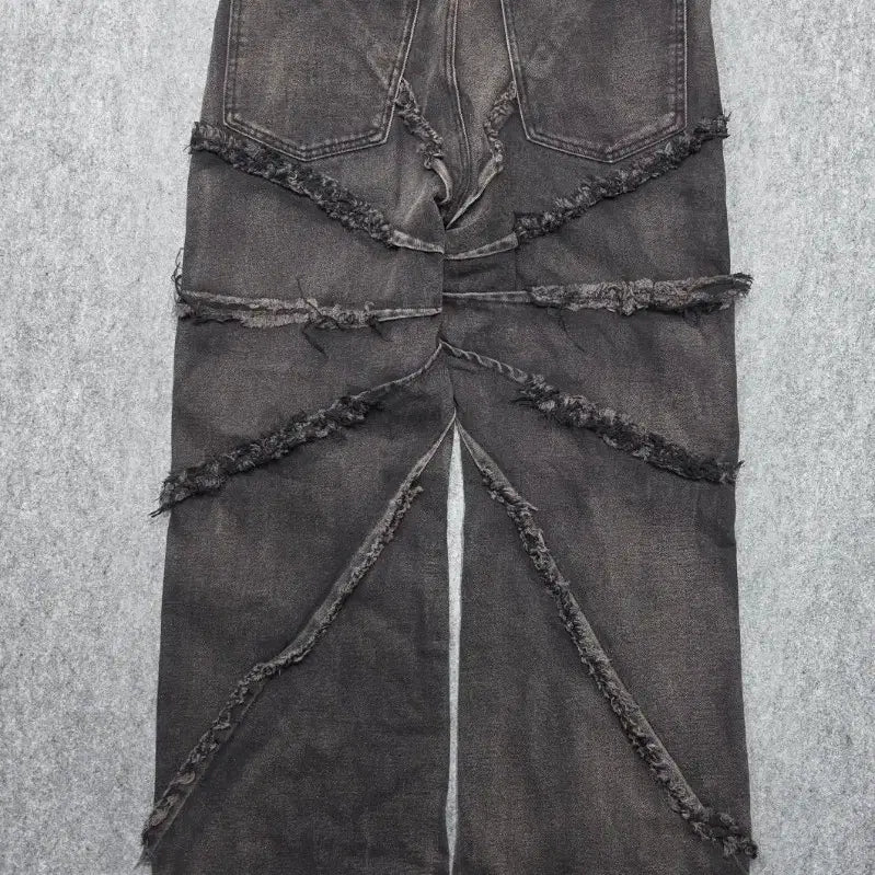 [BUNJANG] Vintage Tornado Grunge Wide Denim Pants L / 빈티지 토네이도 디테일 그런지 와이드 데님팬츠 L