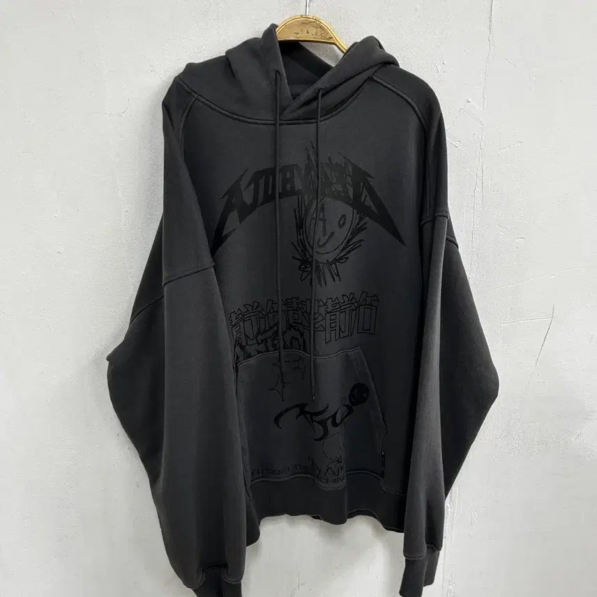 [BUNJANG] Ajo by Ajo Black Printed Hoodie / 아조바이아조 후드티