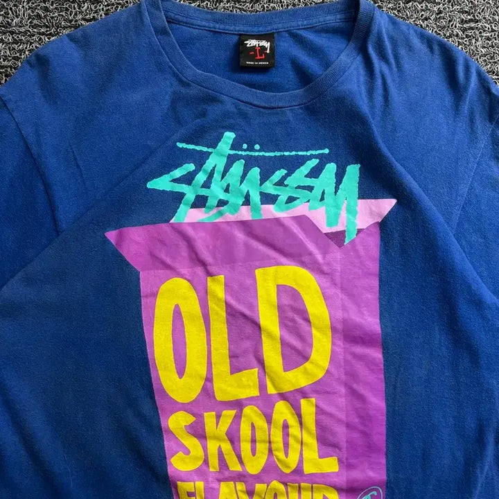 [BUNJANG] Stussy Old School Flavor Big Graphic T-shirt / 스투시 올드스쿨 플레이버 빅 그래픽 반팔티 3534