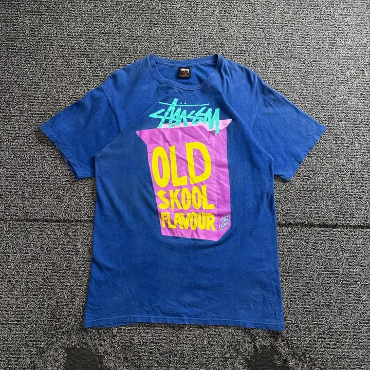 [BUNJANG] Stussy Old School Flavor Big Graphic T-shirt / 스투시 올드스쿨 플레이버 빅 그래픽 반팔티 3534