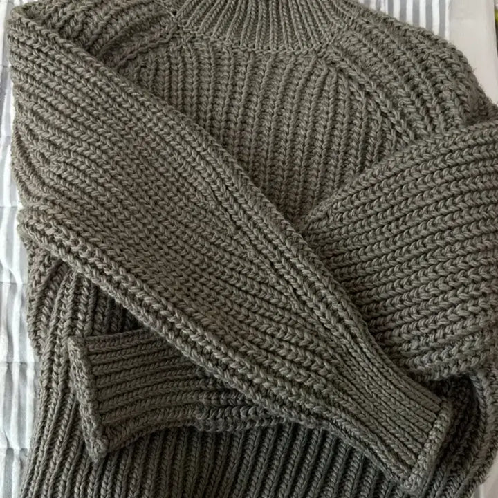 [BUNJANG] H&amp;M High Neck Knit Sweater Brown L / H&amp;M 하이넥 니트 브라운 L