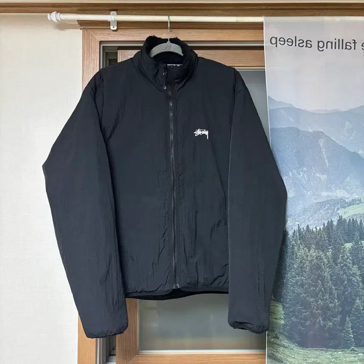 [BUNJANG] Stussy Sherpa Reversible Jacket Black / [L] 스투시 쉐르파 리버시블 자켓 블랙