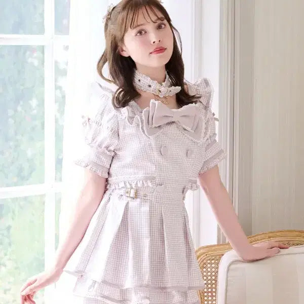 [SOLD OUT] LIZ LISA 리즈리사 초커 트렌치 라이크 반팔 셋업